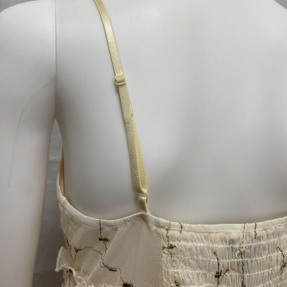 Trixxi Floral Lace Dress Beige Spaghetti Strap Size M - Picture 6 of 14
